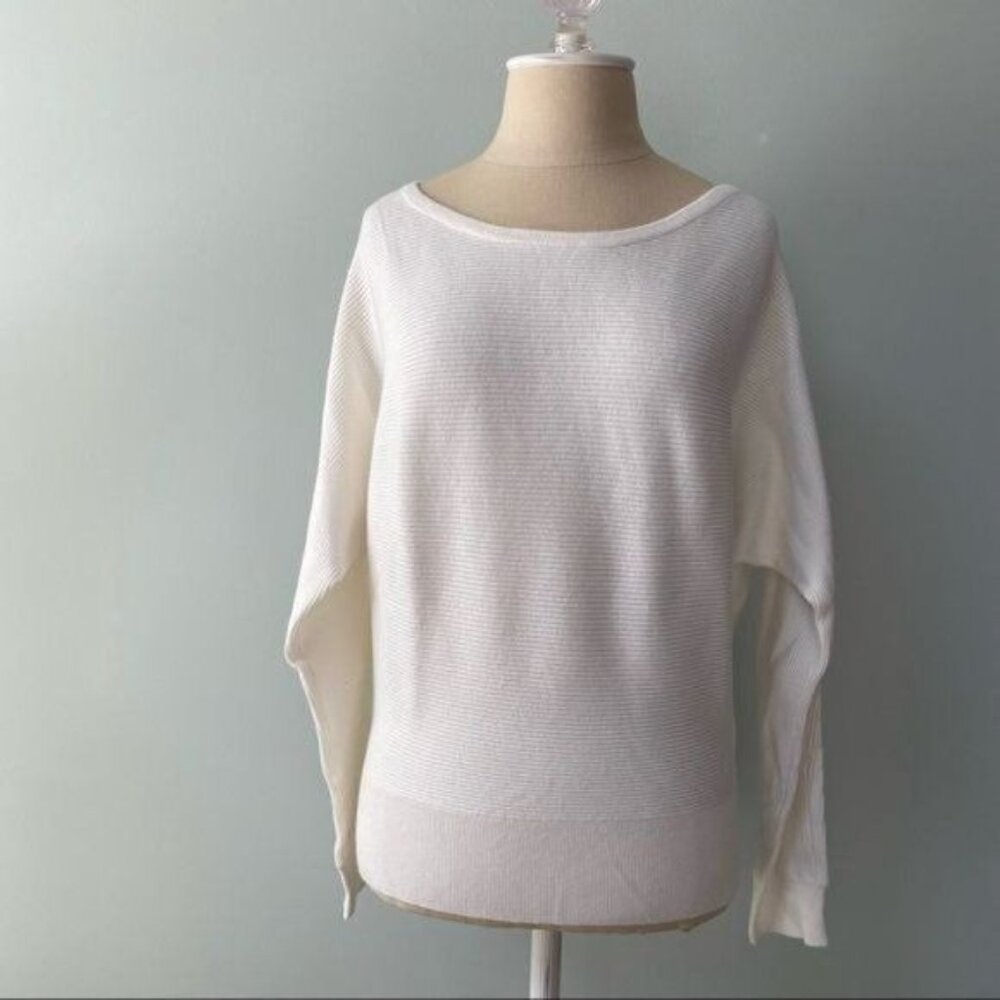 Express White Ribbed Sweater Small